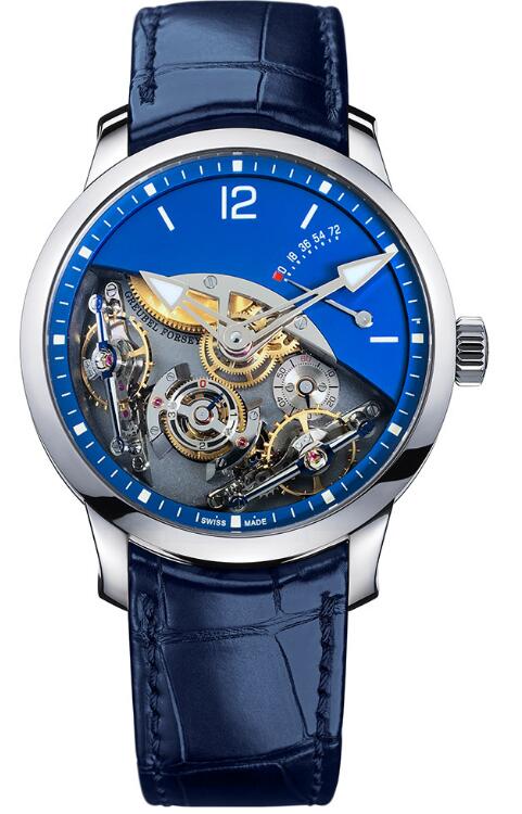 Replica Greubel Forsey Watch Cellini Exclusive Double Balancier A Differentiel Constant white gold blue Dial Men